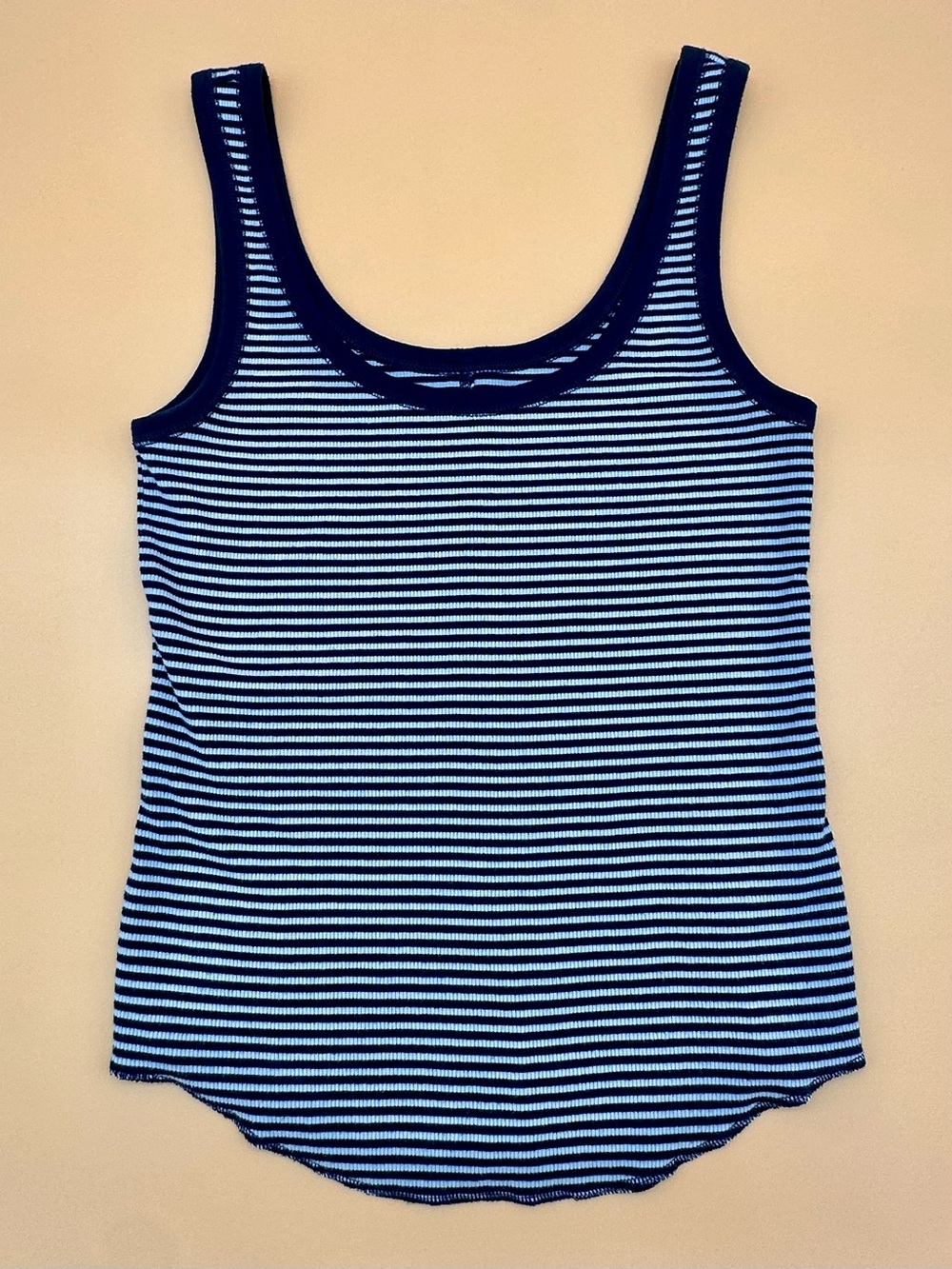Aerie Navy and White Striped Scoop Neck Tank